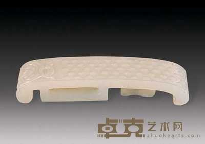 清 白云雕灵芝文带 长8.1cm